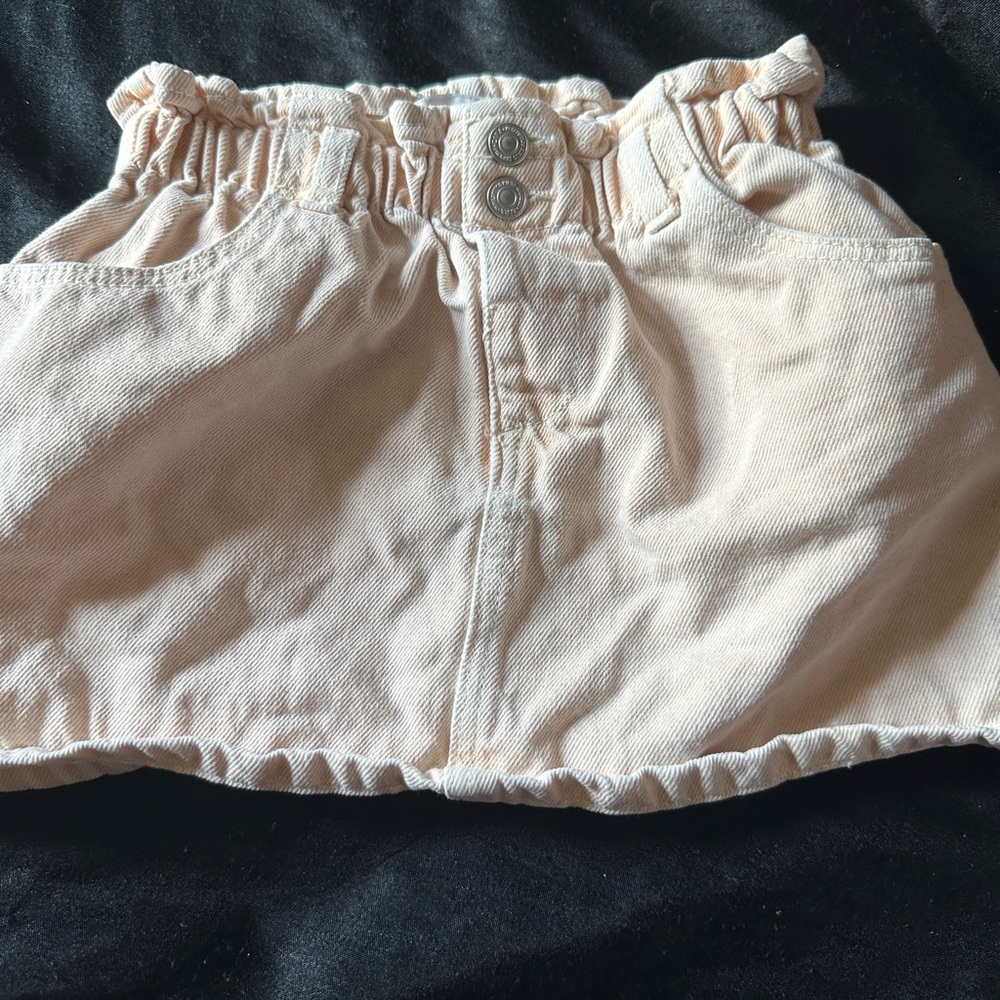 Zara toddler denim skirt peach